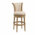 Barhocker Leinenpolster Eiche Beige 110 cm
