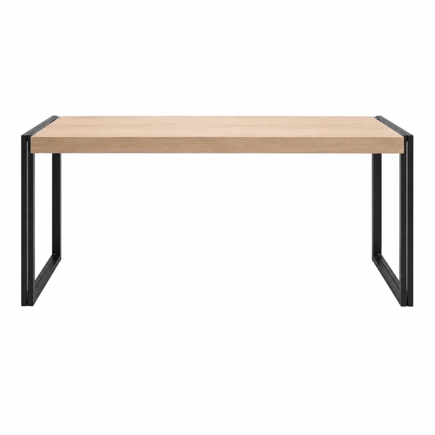 Rechteckiger Tisch aus Holz mit schwarzen Metallbeinen 160 cm