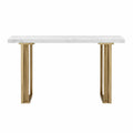 Konsolentisch aus Marmoroptik mit Edelstahlgestell Weiß/Gold 120x40x80cm